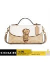 กระเป๋าสะพายข้าง COACH CA427 KLEO TOP HANDLE IN BLOCKED SIGNATURE CANVAS (IMOTV)