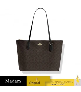 กระเป๋าสะพายไหล่ COACH CBT20  ZIP TOP TOTE BAG IN SIGNATURE CANVAS  (IMXAQ)