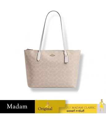 กระเป๋าสะพายไหล่ COACH CBT20  ZIP TOP TOTE BAG IN SIGNATURE CANVAS  (IMXDM)