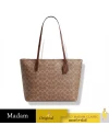 กระเป๋าสะพายไหล่ COACH CBT20  ZIP TOP TOTE BAG IN SIGNATURE CANVAS  (IMXHE)	