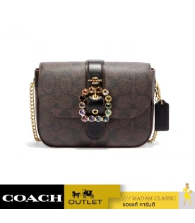 กระเป๋าสะพายข้าง COACH CE623 GEMMA CROSSBODY IN SIGNATURE CANVAS WITH JEWELED BUCKLE (IMOSN)