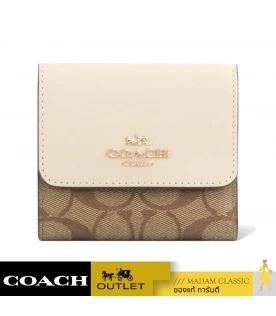 กระเป๋าสตางค์ผู้หญิง COACH CE930 SMALL TRIFOLD WALLET IN BLOCKED SIGNATURE CANVAS (IMV1X)