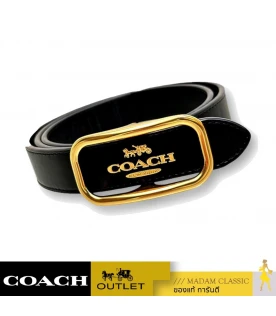 เข็มขัด COACH CE969 MORGAN RECTANGLE BUCKLE BELT (IMBLKXL)