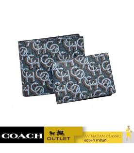 กระเป๋าสตางค์ COACH CF134 3 IN 1 WALLET WITH SIGNATURE MONOGRAM PRINT (QBMQ)