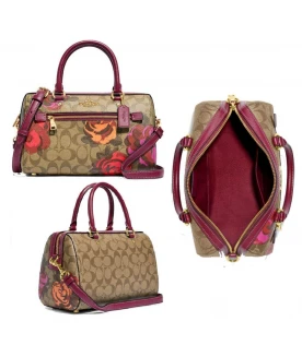 กระเป๋าสะพายข้าง COACH CF325 ROWAN SATCHEL IN SIGNATURE CANVAS WITH JUMBO FLORAL PRINT (IME7V)