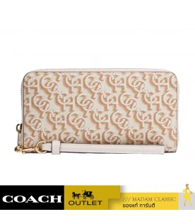 กระเป๋าคล้องมือ COACH CF521 LONG ZIP AROUND WALLET WITH SIGNATURE MONOGRAM PRINT (IMCHK)