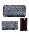 กระเป๋าคล้องมือ COACH CF521 LONG ZIP AROUND WALLET WITH SIGNATURE MONOGRAM PRINT (IMNAV)