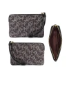 กระเป๋าคล้องมือ COACH CF548 CORNER ZIP WRISTLET WITH SIGNATURE MONOGRAM PRINT (IMBLK)