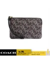 กระเป๋าคล้องมือ COACH CF548 CORNER ZIP WRISTLET WITH SIGNATURE MONOGRAM PRINT (IMBLK)