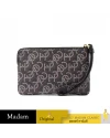 กระเป๋าคล้องมือ COACH CF548 CORNER ZIP WRISTLET WITH SIGNATURE MONOGRAM PRINT (IMBLK)