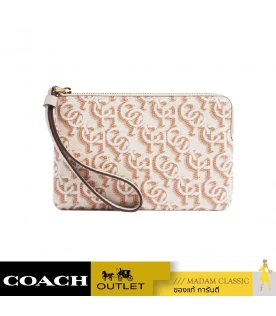 กระเป๋าคล้องมือ COACH CF548 CORNER ZIP WRISTLET WITH SIGNATURE MONOGRAM PRINT (IMCHK)