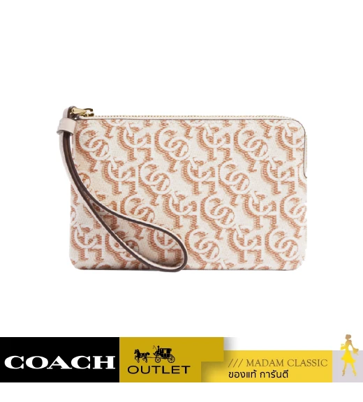 กระเป๋าคล้องมือ COACH CF548 CORNER ZIP WRISTLET WITH SIGNATURE MONOGRAM PRINT (IMCHK)