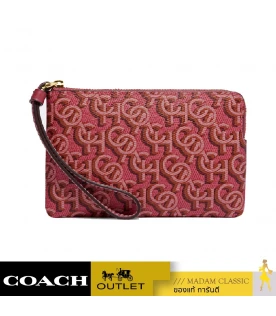 กระเป๋าคล้องมือ COACH CF548 CORNER ZIP WRISTLET WITH SIGNATURE MONOGRAM PRINT (IMROU)