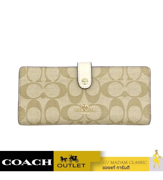 กระเป๋าสตางค์ COACH CH414   SLIM WALLET IN SIGNATURE CANVAS (IMDQC)