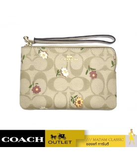 กระเป๋าสตางค์ COACH CH478 CORNER ZIP WRISTLET IN SIGNATURE CANVAS WITH NOSTALGIC DITSY PRINT (IMOT4)