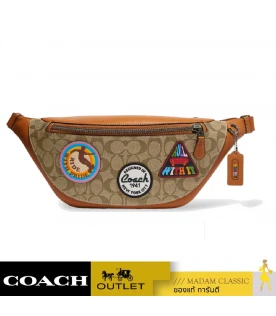 กระเป๋าคาดอก COACH CJ513 WARREN BELT BAG IN SIGNATURE CANVAS WITH PATCHES (QBE7V)