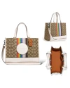 กระเป๋าสะพายไหล่ COACH CJ578 DEMPSEY CARRYALL IN SIGNATURE JACQUARD WITH RAINBOW STRIPE AND COACH PATCH  (SVOT8)