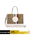 กระเป๋าสะพายไหล่ COACH CJ578 DEMPSEY CARRYALL IN SIGNATURE JACQUARD WITH RAINBOW STRIPE AND COACH PATCH  (SVOT8)