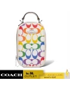 กระเป๋าสะพายไหล่ COACH CK189 EVA PHONE CROSSBODY IN RAINBOW SIGNATURE CANVAS  (SVCAH)