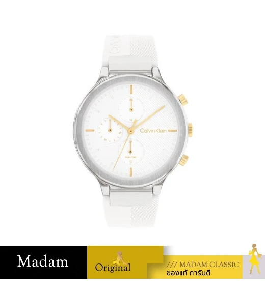 นาฬิกาผู้หญิง Calvin Klein CK25200244 สาย Silicone สีขาว