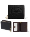 กระเป๋าสตางค์ COACH CM216 SNAP WALLET WITH COACH HERITAGE (IMBLK)