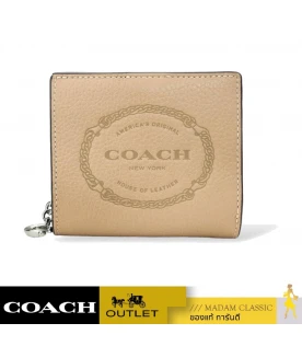 กระเป๋าสตางค์ COACH CM216 SNAP WALLET WITH COACH HERITAGE (SVTP)