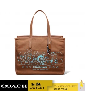 กระเป๋าสะพายไหล่ COACHTOPIA CQ858 TOTE IN 100% RECYCLED CANVAS: COACHTOPIA CREATURES (DBM)