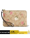 กระเป๋าสตางค์ผู้หญิง COACH CR973 CORNER ZIP WRISTLET IN SIGNATURE CANVAS WITH FLORAL PRINT (IMOTV)