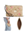 กระเป๋าสตางค์ผู้หญิง COACH CR973 CORNER ZIP WRISTLET IN SIGNATURE CANVAS WITH FLORAL PRINT (IMOTV)