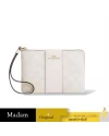 กระเป๋าสตางค์คล้องมือ COACH CW854 CORNER ZIP WRISTLET IN SIGNATURE CANVAS WITH STRIPE  (IMXU5)			