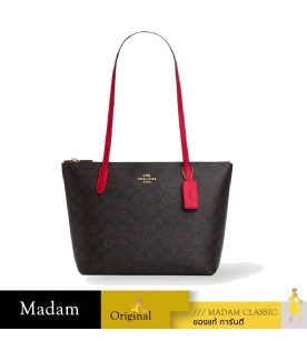 กระเป๋าสะพายข้าง COACH CX611 FIONA ZIP TOTE BAG IN SIGNATURE CANVAS (IMXD0)