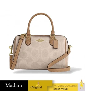 กระเป๋าสะพายข้าง COACH CY679 ROWAN SATCHEL BAG IN BLOCKED SIGNATURE CANVAS (IMXI9)				