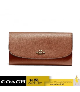 กระเป๋าสตางค์ COACH F16613 CHECKBOOK WALLET IN POLISHED PEBBLE LEATHER (IMEB0) 