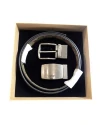 กระเป๋า COACH F22540 BOXED HARNESS PLAQUE REVERSIBLE BELT IN SIGNATURE CANVAS(QBTN2)