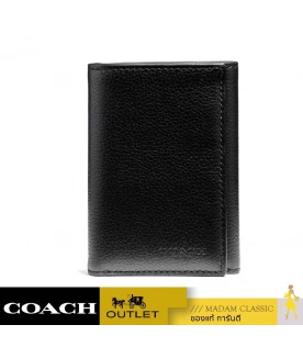 กระเป๋าสตางค์ COACH F23845 TRIFOLD WALLET (BLK) 