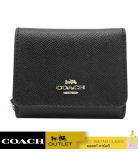 กระเป๋าสตางค์ COACH F37968 SMALL TRIFOLD WALLET (IMBLK)