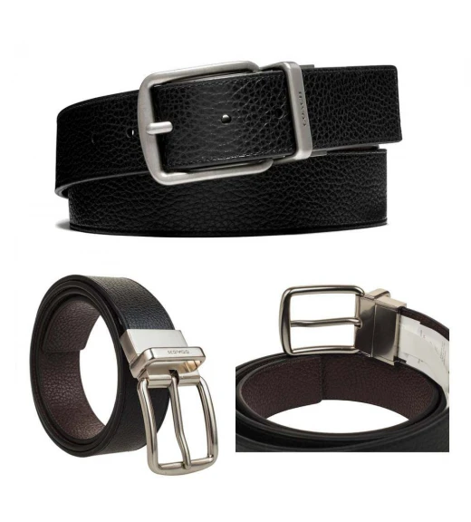 เข็มขัด COACH F64840 WIDE HARNESS CUT-TO-SIZE REVERSIBLE PEBBLE LEATHER BELT (AQ0)
