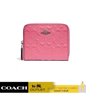 กระเป๋าสตางค์ COACH F67569 SMALL ZIP AROUND WALLET IN SIGNATURE LEATHER (SVSY)