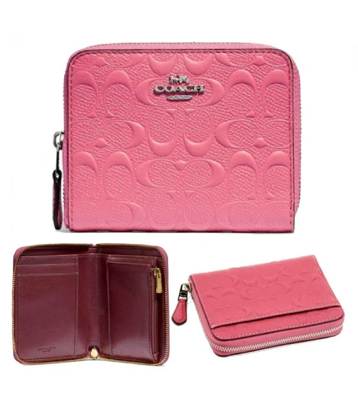 กระเป๋าสตางค์ COACH F67569 SMALL ZIP AROUND WALLET IN SIGNATURE LEATHER (SVSY)