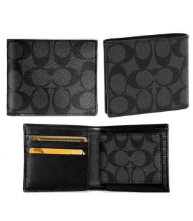 กระเป๋าสตางค์ COACH F74993 COMPACT ID WALLET IN SIGNATURE (CQBK)