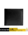 COACH F75084 DOUBLE BILLFOLD WALLET IN CALF LEATHER - BLK