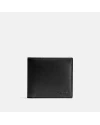 COACH F75084 DOUBLE BILLFOLD WALLET IN CALF LEATHER - BLK