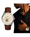 นาฬิกาข้อมือผู้ชาย ME3266,สาย Leather, สีน้ำตาล 44 mm  .