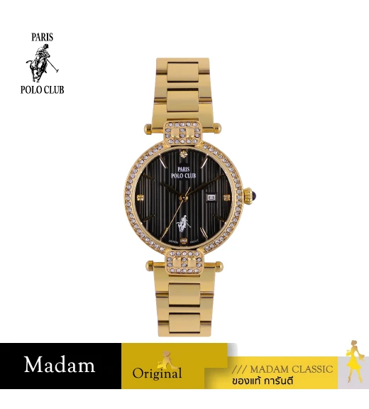 นาฬิกาข้อมือ PPC FONTAINEBLEAU PPC-DC32-GD-BK ÉTOILE RUBAN DIAMOND 30 MM,GOLD / BLACK