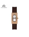 นาฬิกาข้อมือ PARIS POLO CLUB PPC-DF03-BR-RWE DORÉE OVALE CARRÉ MODERN BROWN / ROSEGOLD WHITE