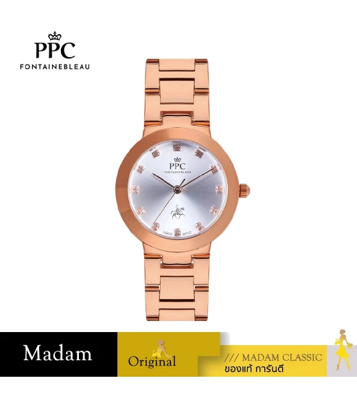 นาฬิกาข้อมือ PPC FONTAINEBLEAU PPC-DF05-RG-WE JOAN SOLEIL CLASSIC 30 MM,ROSEGOLD / WHITE