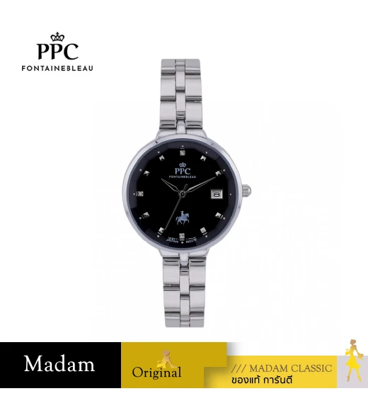 นาฬิกาข้อมือ PARIS POLO CLUB PPC-DI05-BK JOAN CRYSTAL DOME DATE BLACK	