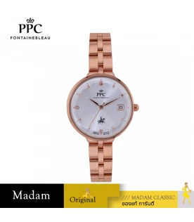 นาฬิกาข้อมือ PARIS POLO CLUB PPC-DI05-RG-WE JOAN CRYSTAL DOME DATE ROSEGOLD / WHITE	
