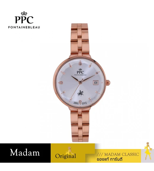 นาฬิกาข้อมือ PARIS POLO CLUB PPC-DI05-RG-WE JOAN CRYSTAL DOME DATE ROSEGOLD / WHITE	