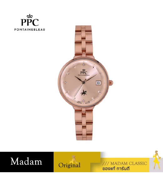 นาฬิกาข้อมือ PARIS POLO CLUB PPC-DI05-RG JOAN CRYSTAL DOME DATE ROSEGOLD	